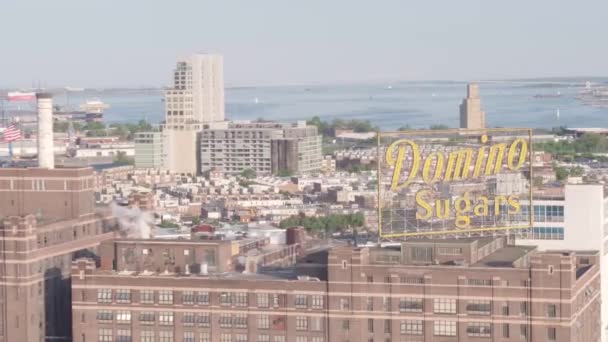 Baltimore Skyline Açúcar Dominó Sinal — Vídeo de Stock