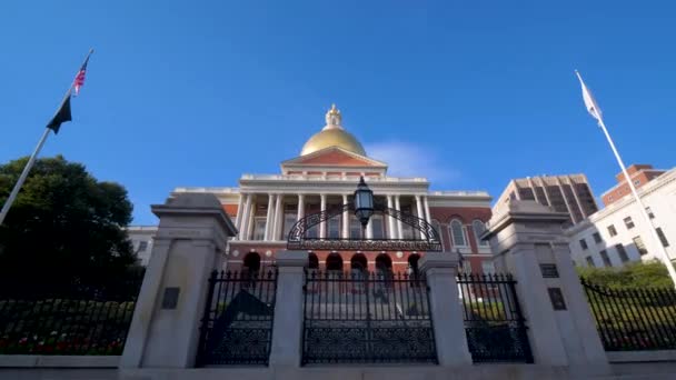 Boston Massachusetts Edifício Capitólio Estado — Vídeo de Stock