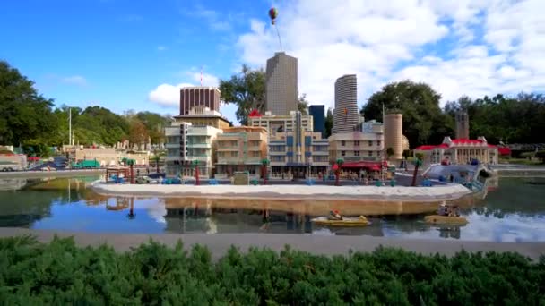 Cidade Feita Legos Legoland Florida Parque Temático Para Crianças — Vídeo de Stock