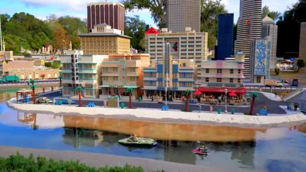City Made Legos Legoland Florida Kids Theme Park Build — Stock Video