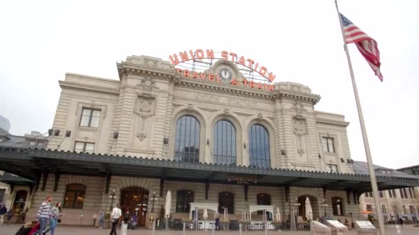 Estación Sindical Situada Fuera Histórica Estación Tren Ciudad — Vídeos de Stock