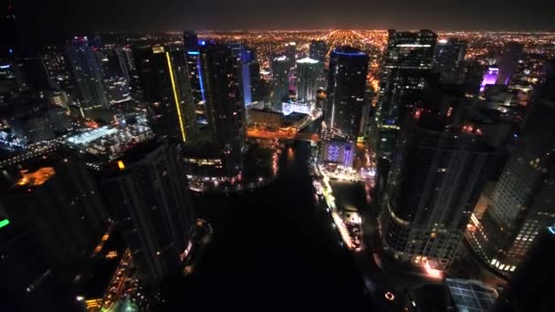 Centre Ville Plage Miami Nuit Par Drone Aérien — Video