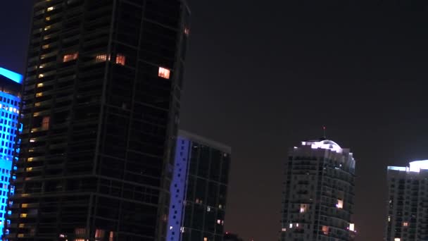 Miami Şehir Merkezinde Gece Hava Aracı Ile — Stok video