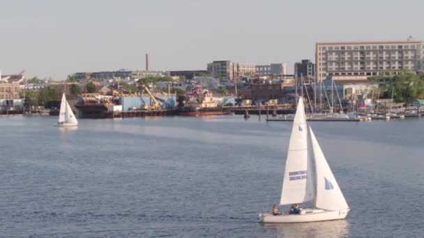 Drone Shot Baltimore Port Intérieur — Video