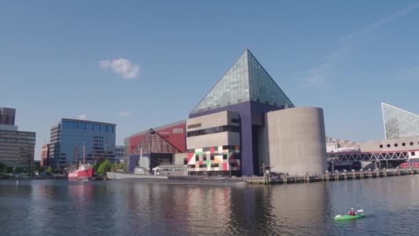 Drone Schot Baltimore Nationaal Aquarium — Stockvideo