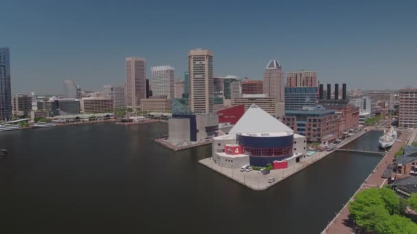 Drone Shot Baltimore Acuario Nacional — Vídeo de stock