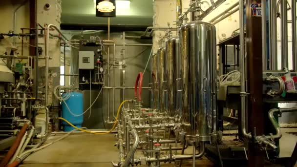 Video Macchine Produzione Birra Bollitori — Video Stock