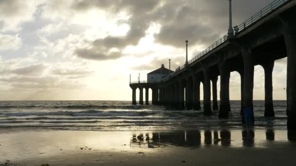 Παραλία Ηλιοβασίλεμα Εντοπισμό Shot — Αρχείο Βίντεο