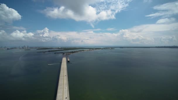 Ponte Miami Por Drone Aéreo — Vídeo de Stock