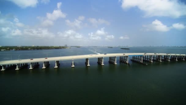 Miami Bridge Air Drone — Stock video