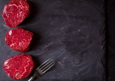 Raw filet mignon steaks