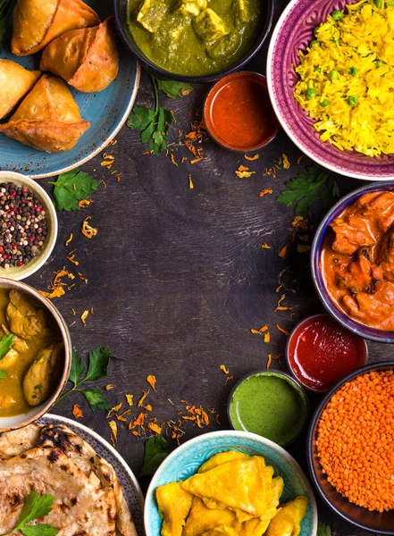 Assorted indian food — Stock Photo, Image