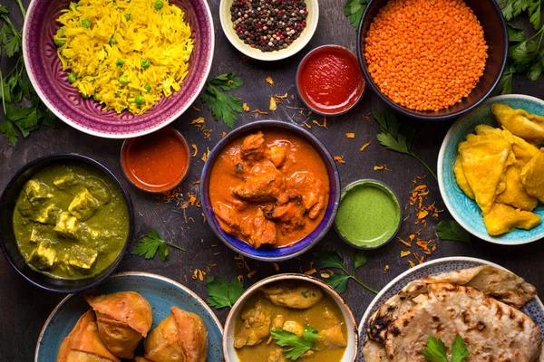 Válogatott indiai ételek — Stock Fotó