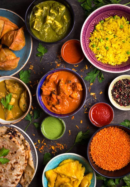 Různé indické jídlo — Stock fotografie