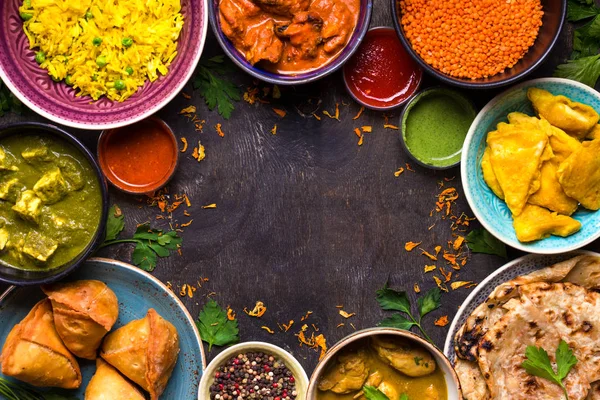 Assorted indian food — Stock Photo, Image