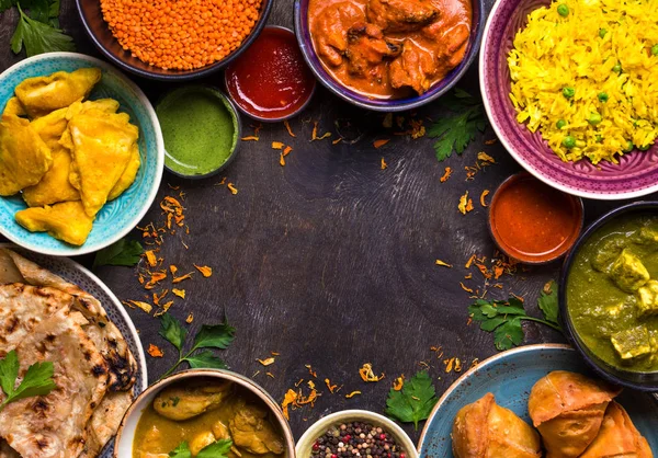 Ποικιλία ινδικών τροφίμων — Φωτογραφία Αρχείου