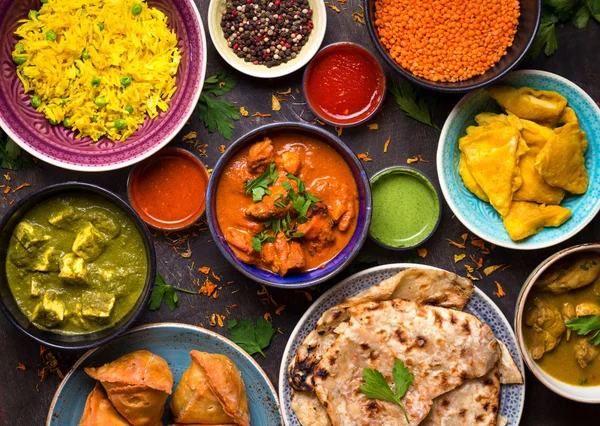 Różne indyjskie jedzenie — Zdjęcie stockowe