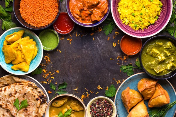 Assorted indian food — Stock Photo, Image