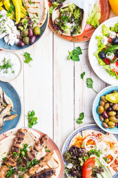 Grekisk mat bakgrund — Stockfoto