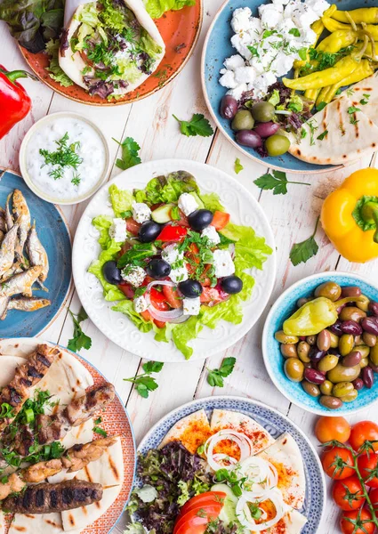 Conjunto de comida griega —  Fotos de Stock