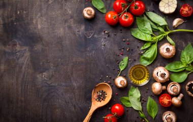 yemek pişirmek için ham maddeler