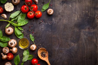 yemek pişirmek için ham maddeler