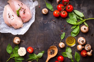 yemek pişirmek için ham maddeler