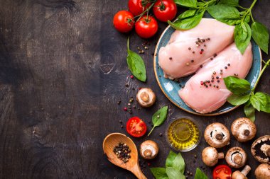 yemek pişirmek için ham maddeler