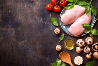 yemek pişirmek için ham maddeler