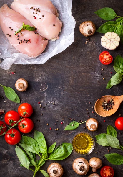 yemek pişirmek için ham maddeler