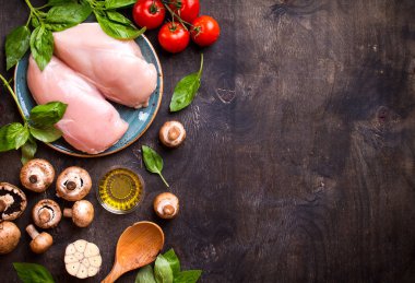 yemek pişirmek için ham maddeler