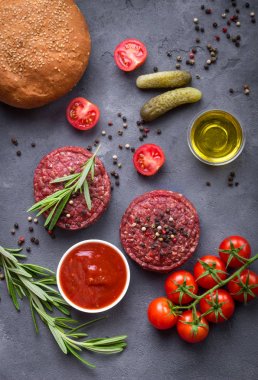Hamburger yapmak için malzemeler