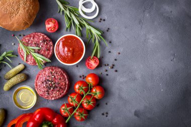 Hamburger yapmak için malzemeler