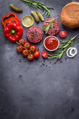 Hamburger yapmak için malzemeler