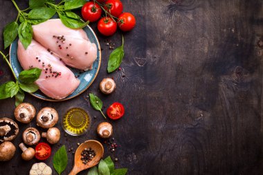 yemek pişirmek için ham maddeler