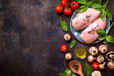 yemek pişirmek için ham maddeler