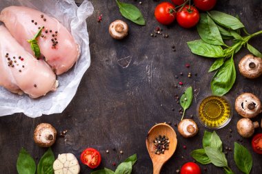 yemek pişirmek için ham maddeler