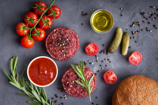 Hamburger yapmak için malzemeler