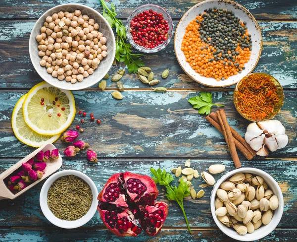 Arabisk ingredienser för Mellanöstern mat — Stockfoto