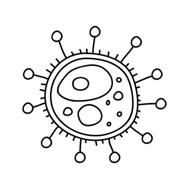 Corona virüsü çizim vektörü. el çizimi illüstrasyon vektörü.