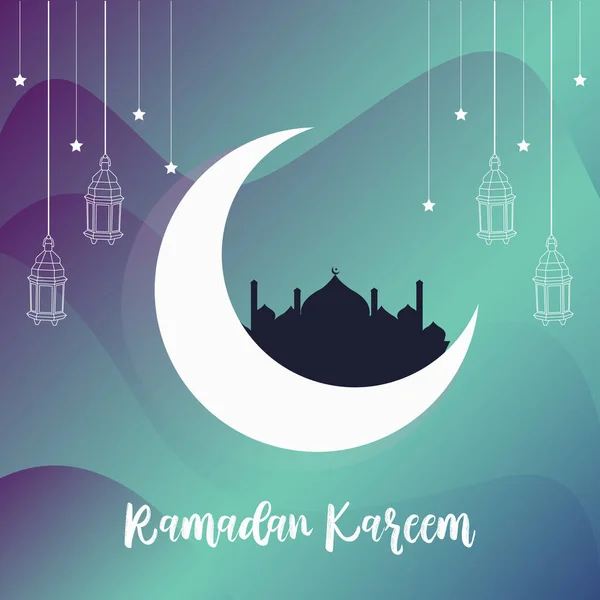 Ramadan Kareem Sfondo Illustrazione Ramadan Biglietto Auguri Poster Banner Modello — Foto Stock