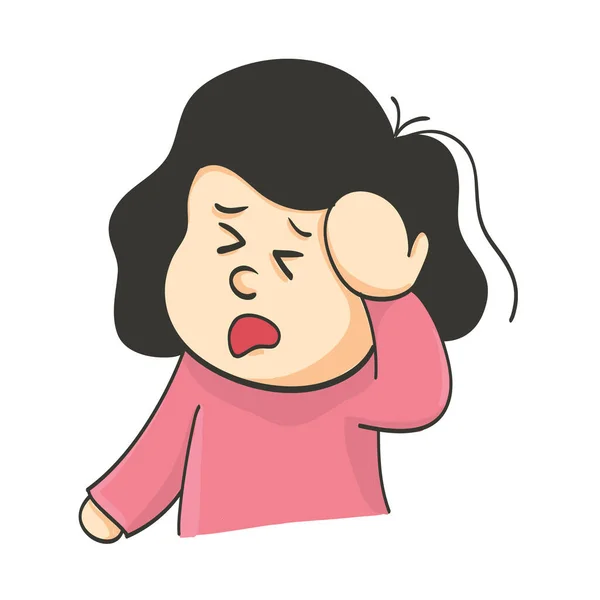 Kinder Haben Kopfschmerzen Cartoon Vektor Illustrator Kinder Haben Kopfschmerzen Berührender — Stockfoto