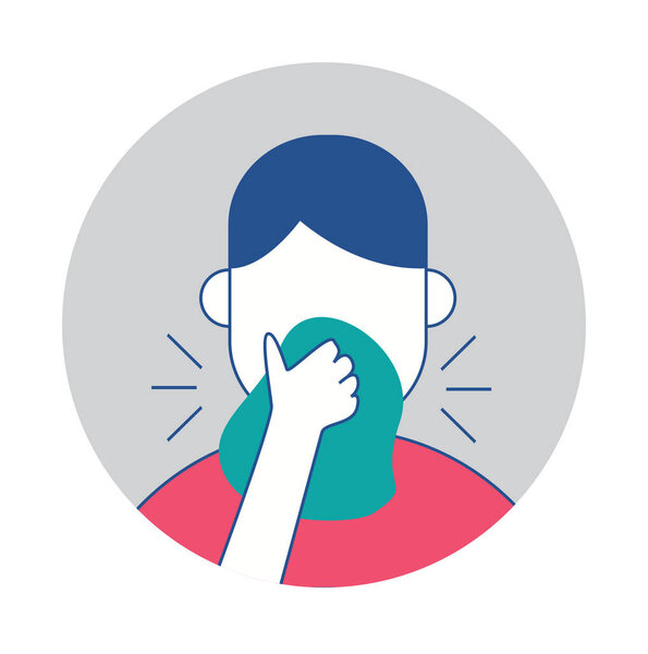 иллюстрация людей, покрывающих кашель и чихание. дизайн иконок. Иллюстрационный кашель
.