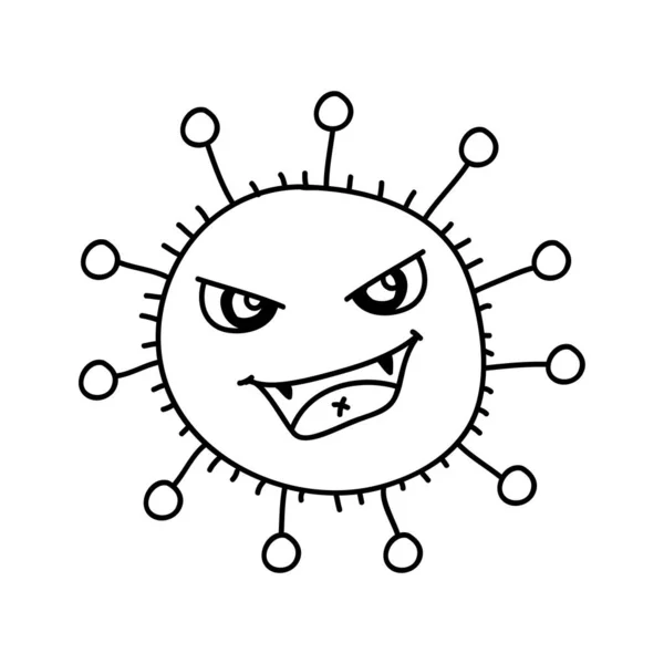 Boze Virusillustratie Hand Getekend Corona Virus Illustratie Vector — Stockfoto