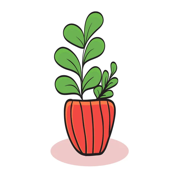 Schattige Plant Vector Kleine Plant Pot — Stockfoto