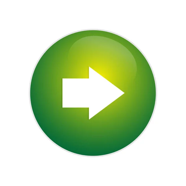 Наступна Кнопка Зелена Глянсова Кнопка Знаком Правої Стрілки Наступна Зелена — стокове фото
