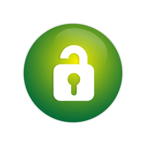 Unlock Button Green Glossy Button Unlock Sign Unlock Green Circle — Stock Photo, Image