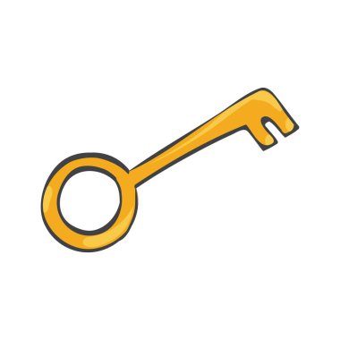Anahtar. Beyaz arkaplan vektör illüstrasyonunda anahtar