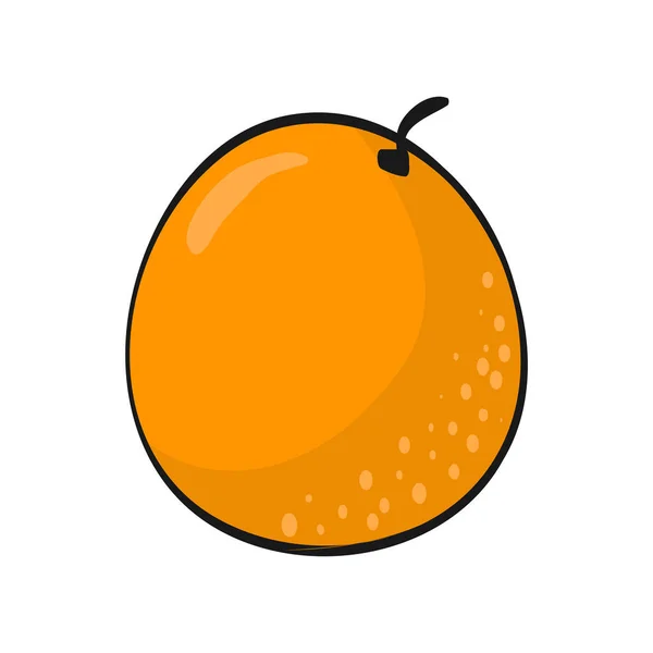 Cartoon Orange Isolated White Background Fresh Fruits Flat Illustration — Stock Photo, Image