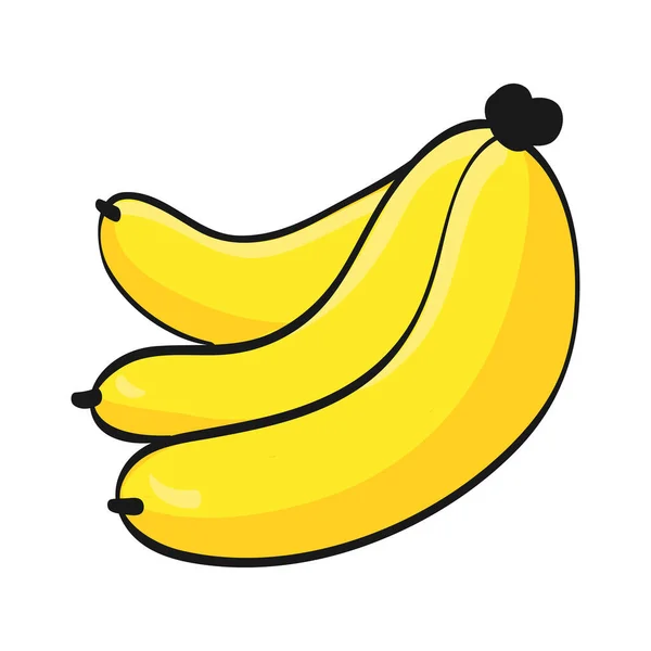 Bananas Desenhos Animados Isoladas Fundo Branco Ilustração Frutas Frescas — Fotografia de Stock